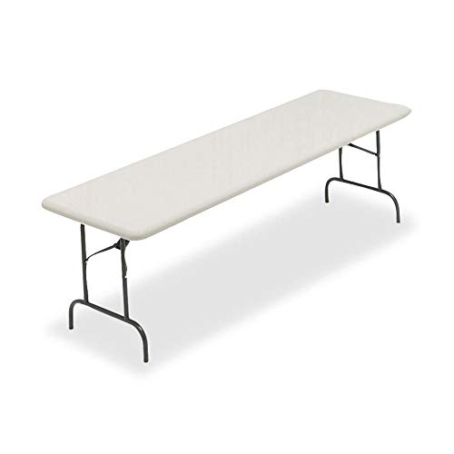 Iceberg ICE65233 IndestrucTable TOO 1200 Series Steel Legs Plastic Folding Table, 1200 lbs Capacity, 96  Length x 30  Width x 29  Height, Platinum