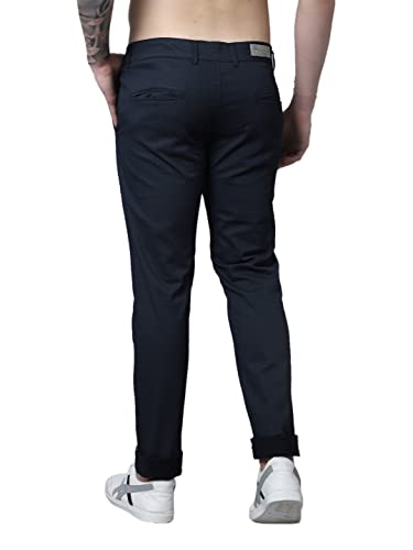 Image of Majestic Man Slim Fit Casual Trousers for Men (36, Dark Blue)