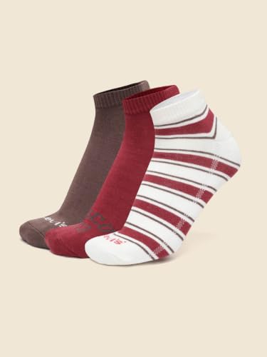 Image of Levi's LS304 Men's Compact Cotton Stretch Ankle Low Cut Socks (Pack of 3)