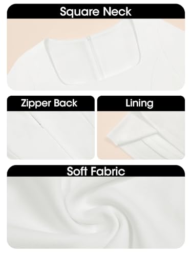 Robe décontractée chic avec col carré géométrique et coupe évasée