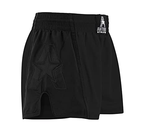 Anthem Athletics Muay Thai Shorts Men, Muay Thai Shorts Women - Kickboxing Short Boxing Trunks 5050 Classic Infinity Resolute - Black G2 - Medium