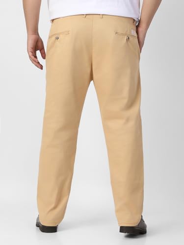 Image of Urbano Plus Men Mid Rise Cotton Regular Fit Casual Chino Pants Stretch
