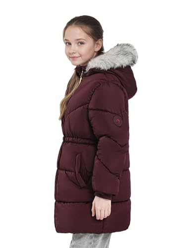 solomate Girls Winter Coats with Hood - Toddler Girls' Outerwear Long Puffer Fleece Lined Jackets for Kids with Long Sleeve2