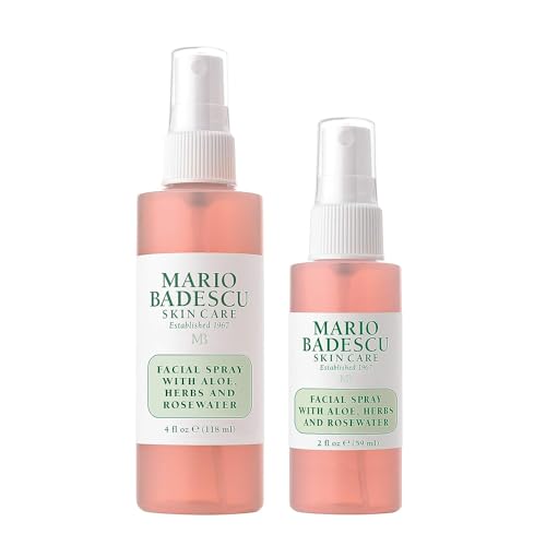Mario Badescu Facial Spray with Aloe, Herbs and Rose Water for All Skin Types, Face Mist that Hydrates, Rejuvenates & Clarifies
