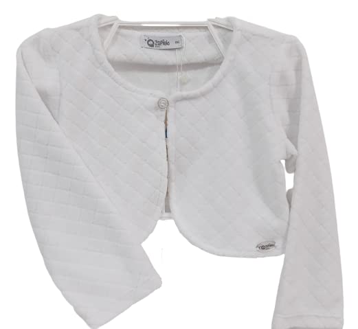 Bolero Casaquinho Plush Luxo Bebê Menina Branco Zafielo 501
