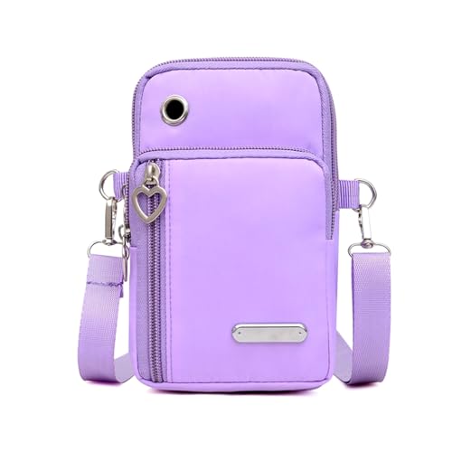 Small Crossbody Bag for Women - Mini Phone Purses with Crossbody Strap and Wallet - Nylon Arm Bag Violet