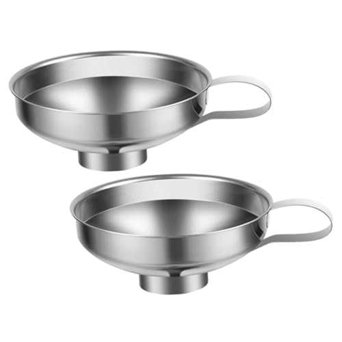 BAZEITFLOW 2 piezas Embudo de Cocina de Acero Inoxidable Boca Ancha para Envasar Líquidos y Sólidos Reutilizable y Fácil de Limpiar para Mermeladas y Alimentos Grandes
