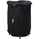 idooka Large Collapsible 500L Waterbutt Rainwater Collector Barrel with Tap, Lid, and Hose Pipe Connector - Black