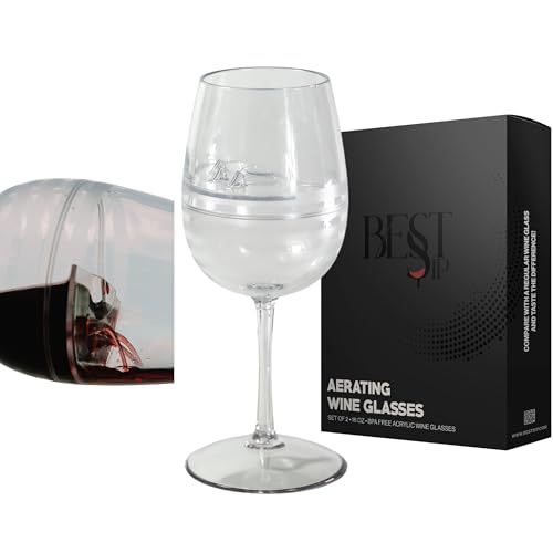 Best Sip - Revolutionary Product - Aerates Wine With Every Sip For Great Taste | Enhances Wine Profile | Break Resistant | Patented Design - Set of 2