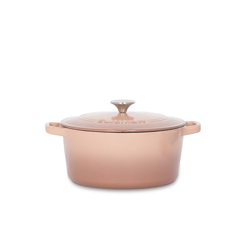 Image of Cuisinart Enameled Cast Iron Dutch Oven, 5-Quart Casserole Pot with Lid, Comfortable Handles, Stovetop, Oven and Broiler Safe, Mocha (CI650-25GMC)