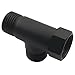 BokWin 1/2 Inch 3 Way Diverter Valve, Hose Fitting Tee, T Shape Adapter Connector - Solid Brass Fitting for Angle Valve Hose, Bath Shower Arm, Toilet Bidet Sprayer Faucet in Black Finish (1 Pack)