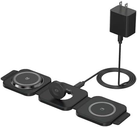 Wireless Charging Station for Apple Multiple Devices - 3 in 1 Fol...