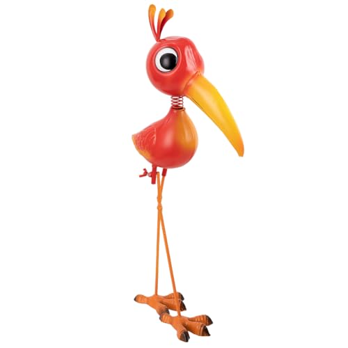 YELENEW Metal Cardinal Garden Statue,21' Cardinal Decorations Outdoor Sculptures,Garden Decor for Outside,Large Red Bird Statue Lawn Ornaments,Metal Yard Art for Backyard,Patio,Porch,Home