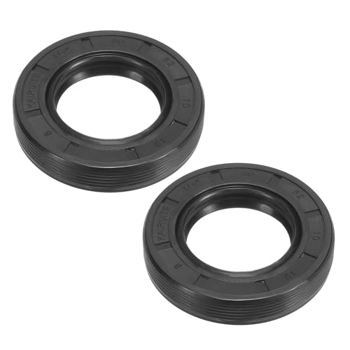 Image of PATIKIL EU Radial Shaft Seal, 2 Pcs 22mm x 40mm x 10mm Nitrile Rubber TG4 Oil Seal for Bearing Shaft Oil Pumps Engines, Black