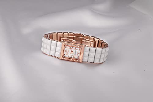 Time100 Watches For Women Diamond Ceramic Link Bracelet With Butterfly Clasp White Ceramic Women Watch #TOP3