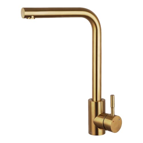 INGUZ | Grifo Cocina Acero Inoxidable Línea London Aireador Desmontable Giratorio 360° para Fregadero