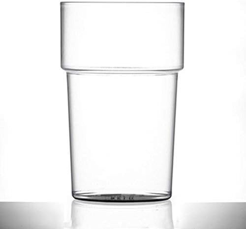 Pack X 10 ECON Rigid Reusable Stackable lastic Pint Glasses CE Marked to Rim