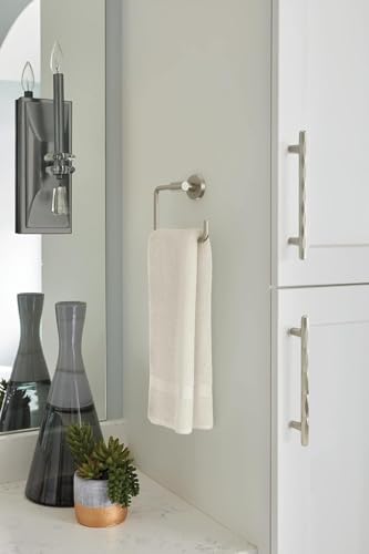 Image of Amerock Arrondi 5 inch Stainless Steel Towel Ring | Decorative bathroom hardware in durable Stainless Steel construction; mounting hardware included for easy installation