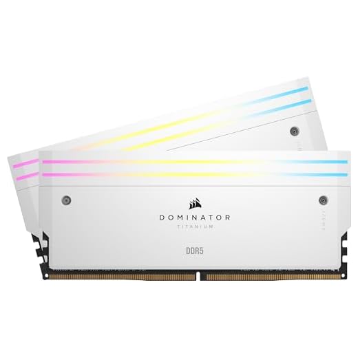 Corsair Dominator Titanium RGB DDR5 RAM 96GB (2x48GB) 6000MHz CL30-36-36-76 1.40V AMD Expo Intel XMP 3.0 Desktop Computer Memory – White (CMP96GX5M2B6000Z30W)