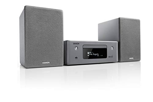 Denon CEOL-N10 Mini HiFi System with CD Player, Sound System for TV, Bluetooth, 2x Optical Input, Google Assistant / Siri / Alexa Compatible, Music Streaming, HEOS Multiroom - Grey, Ceol N-10GYE2GB