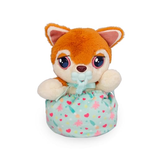 BABY PAWS Mini Shiba Inu, cãozinho que inclui uma bolsa dentro do seu corpo e tem sons, pode levá-lo para onde quiser, brinquedo para meninos e meninas com 3 anos ou mais