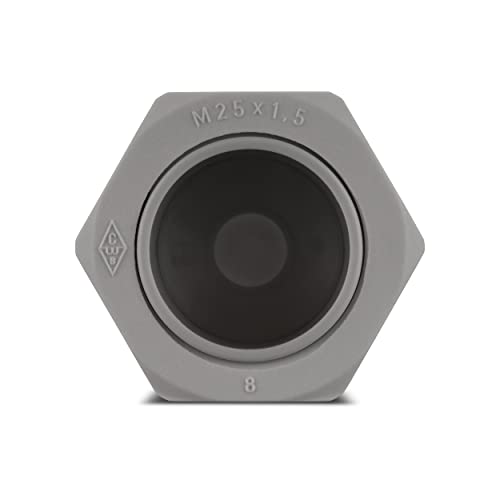 REV 0508644555 Würgenippel, Kabelverschraubung M25, Dichtber. 9-16mm, IP54, 5St., grau