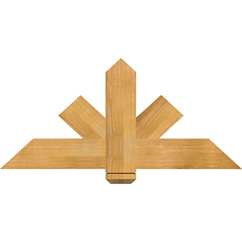48"W x 22"H x 2"D x 6"F, 11/12 Pitch, Kennewick Rough Sawn Timber Gable Bracket, Western Red Cedar