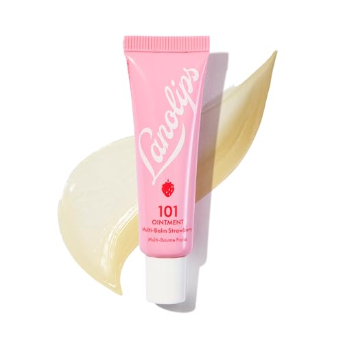 Lanolips 101 Ointment - Lanolin Lip Balm for Smooth, Hydrated & Healthy Lips - Multipurpose Lip Ointment with Lanolin Oil for Dry Lips, Cuticles & More - Strawberry (0.52 oz)