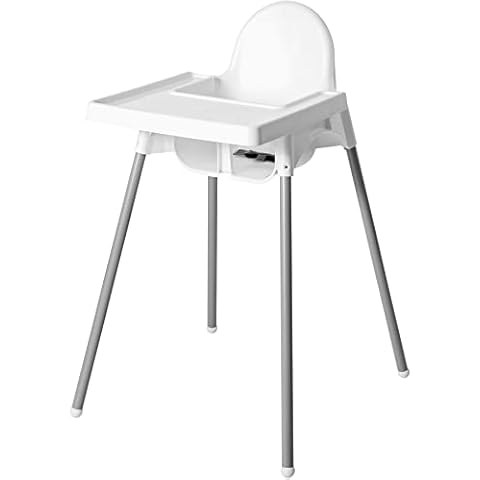 Retoo 90cm Kinderhochstuhl mit Tablett, Hochstuhl, Fütterungsstuhl Futterstuhl, Ernährungsstuhl, Fütterungssessel ab 6 Monaten bis 3 Jahre, Kleinkind Tisch Sitz, Stuhl für Säuglingsernährung, Weiß Cover