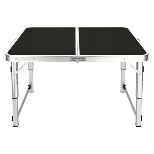 Table à tréteaux pliante 120cm noire pour camping et repas en extérieur