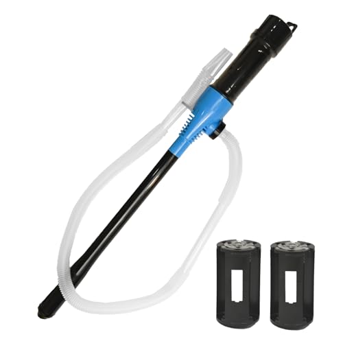 Coriver Bomba de Combustible Eléctrica, Bomba de Transferencia de Líquido Operada por Batería,Bomba de Manivela Diesel, Bomba de Sifón de Combustible, Bomba de Aceite, Bomba de Gasolina (1. Bleu)