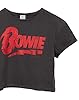 Amplified David Bowie T-Shirt Cropped for Women | Ladies Band Music Logo Crop Grey Top | Festival Merchandise XL #4