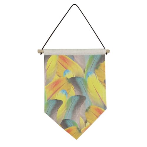 Drapeau en toile plumes et fleurs pour apporter douceur et poesie
