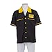 Men's Clerks 3 Cosplay Costume Shirt Clerk Jacket Randal Dante Jay Shirts Button Down Short Sleeves (US, Alpha, Medium, Regular, Regular, Black&Yellow)