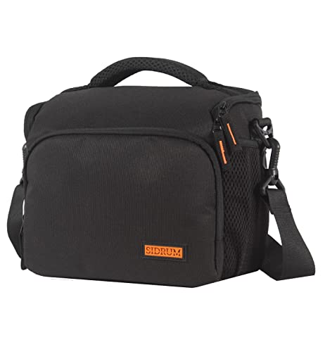 Image of Polyester WF-16 Camera Bag - DSLR Case with Adjustable Shoulder Strap & Rain Cover - for Nikon, Canon, Sony and All DSLR Cameras - Water Resistant - Anti Shock (Orange-Interior)