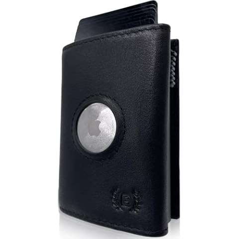 Cartera con compartimento para Apple AirTag y cierre magnético de piel premium Cover