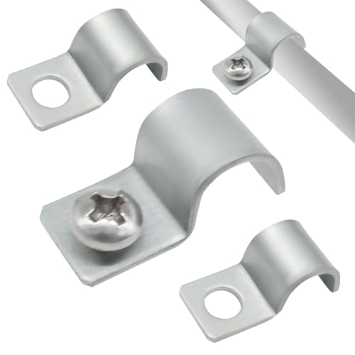 Rierdge 100 Pcs Heavy Duty Cable Wire Clips, 1/4 Inch Zinc Plated Steel Cord Clips for Secure Wall...