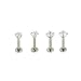Micropromo® 4 pcs 16 Gauge Surgical Steel Cubic Zircon Love/ Star/ Square/ Round Shape Labret Lip Rings Ear Earlet Tragus Nail Earrings Studs