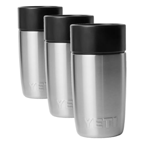 Image of YETI Rambler 8 oz Travel Bottle, Stainless Steel, Vacuum Insulated with Leakproof Commuter Cap, Stainless (Pack of 3)