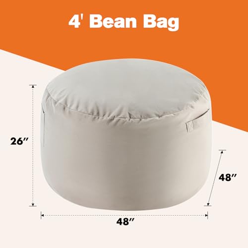 Sweetcrispy 4Ft Memory Foam Bean Bag