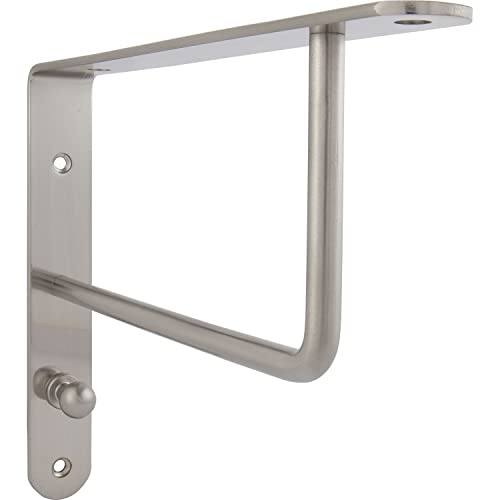 Unbekannt 05075019.19 Stainless Steel Effect Grimme Kemwer Brackets Angle with Coat Hooks, Shelf Support for Wardrobe Steel
