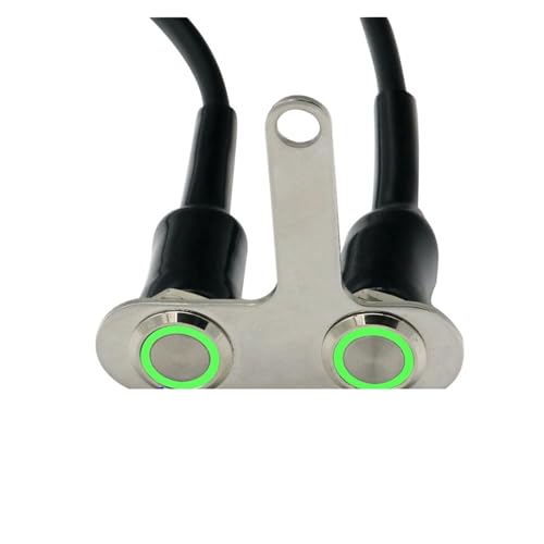 Interrupteur LED pour moto en acier gris 12V pour guidon réglable