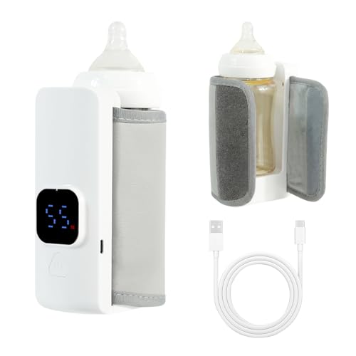 Chauffe-biberon portable sans fil électrique avec écran LCD et 6 vitesses de chauffe réglables