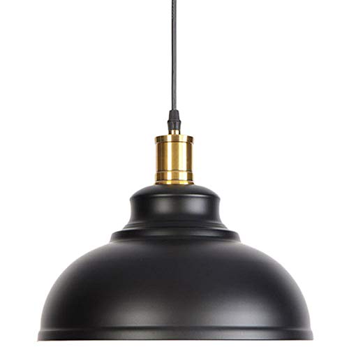 Lampe suspendue exquise à LED vintage au fini noir et blanc épuré