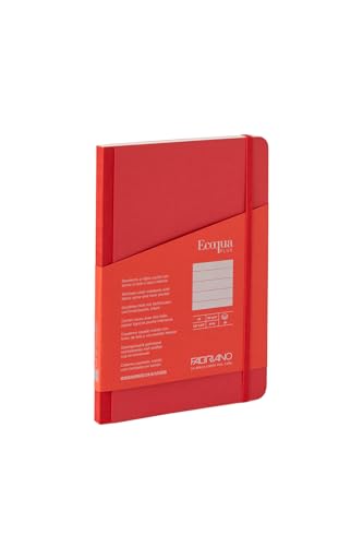 Cahier relié tissu Fabriano Ecoqua A5 ligné rouge pour vos notes au quotidien