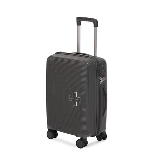 Image of SWISS MILITARY Maze 28-Inch Hard Top Peach Luggage Trolley Bag Durable Polypropylene Body TSA Lock Body-Coloured 360 Degree Rotating 8 Wheels Lightweight Stylish Travel Suitcase