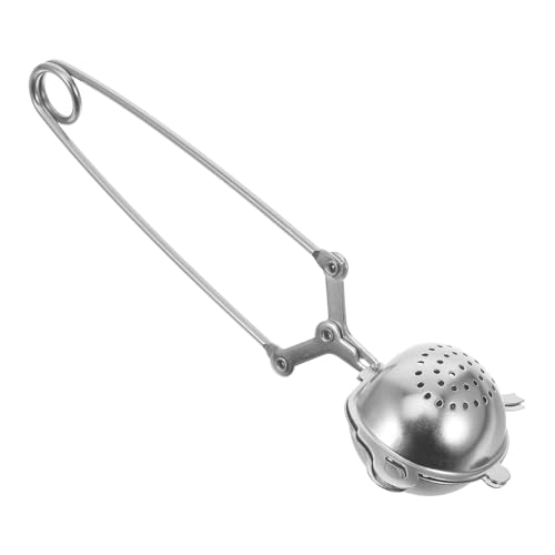 FUNNETOYU Infusor De Té Pinza Forma De Tetera, Acero Inoxidable, Filtro Práctico Para Hojas Sueltas, Uso Doméstico, Color Plateado,