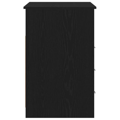 Bureau d'ordinateur en bois chêne noir avec étagère - 8