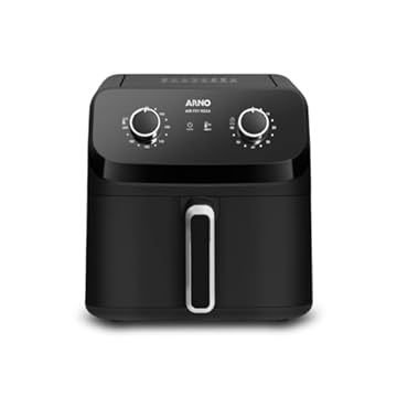 Fritadeira Sem Óleo Arno Air Fryer Mega AFM7, 7,5L, Tecnologia Extra Crocância, Super Silenciosa, Preta, 1700W, 110V