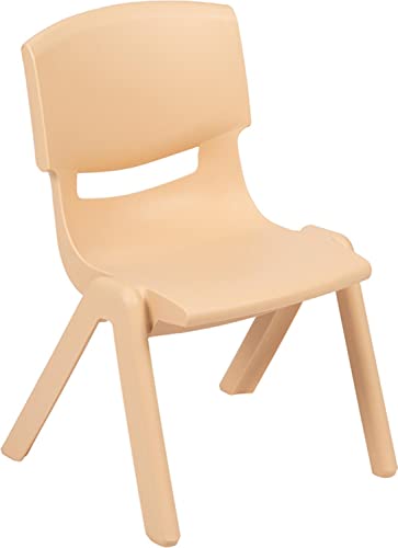 Image of Flash Furniture Natural Plastic Stackable School Chair with 10.5 inch Seat Height